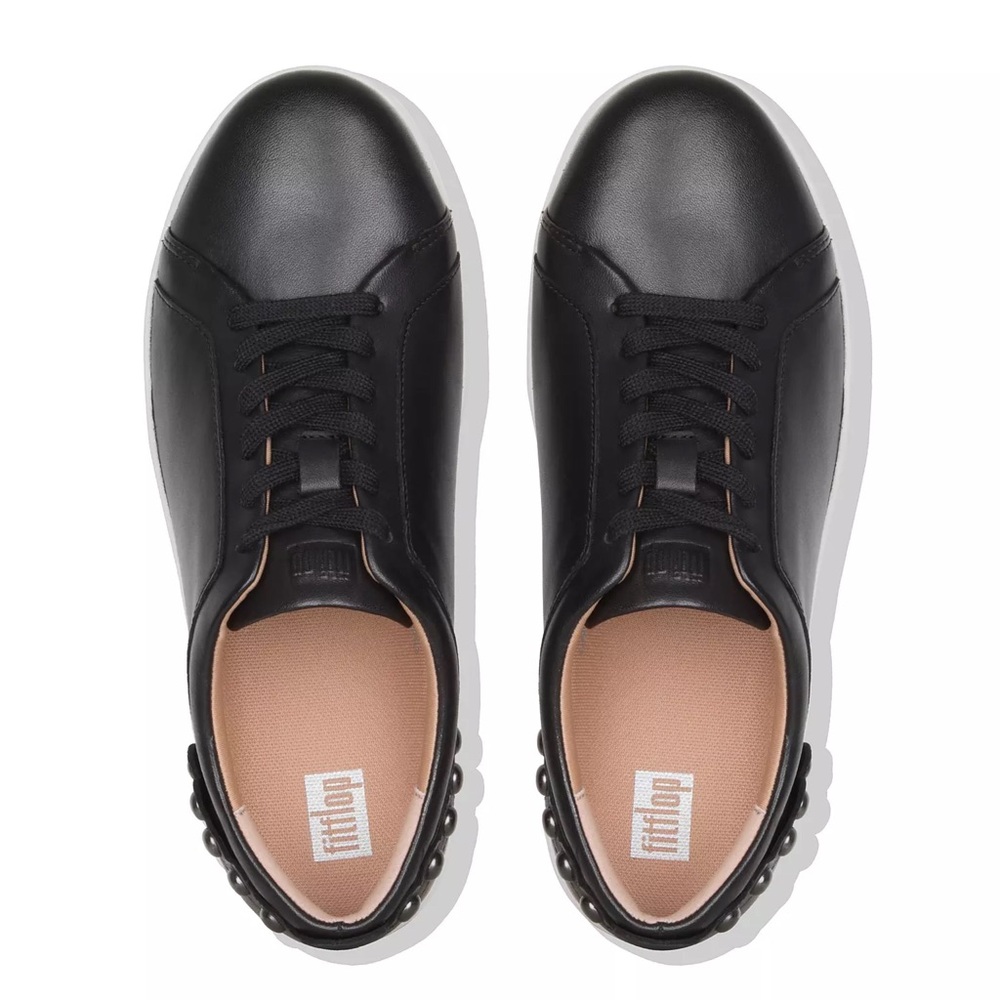 Fitflop Rally Scallop Black Leather Sneakers